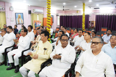 BJP’s Northeast coordinator Sambit Patra along with all MLA, Ministers and leaders of Tripura unit of BJP attended a meeting at party headquarters in Agartala on October 29.